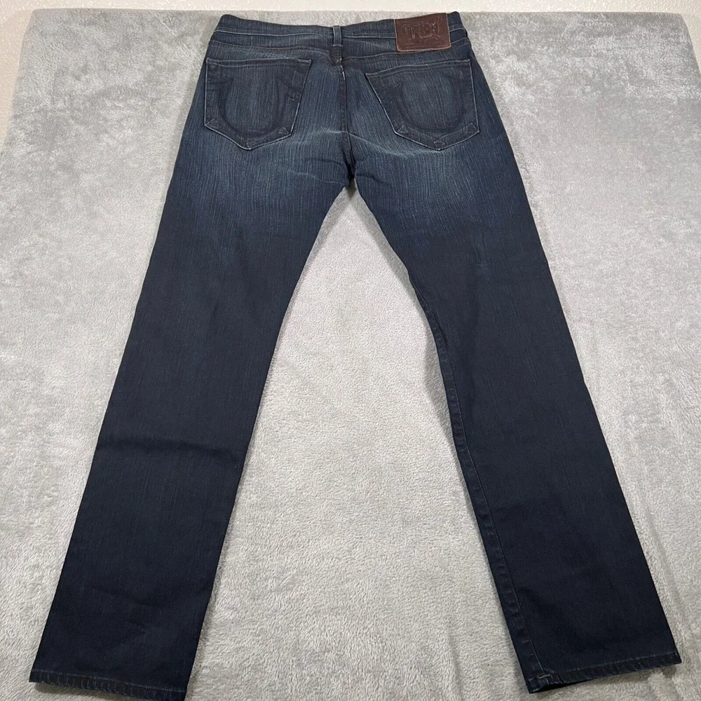 True Religion Rocco Jeans Slim Fit Dark Wash Denim Mens Size 34 (Fits 36x33) USA